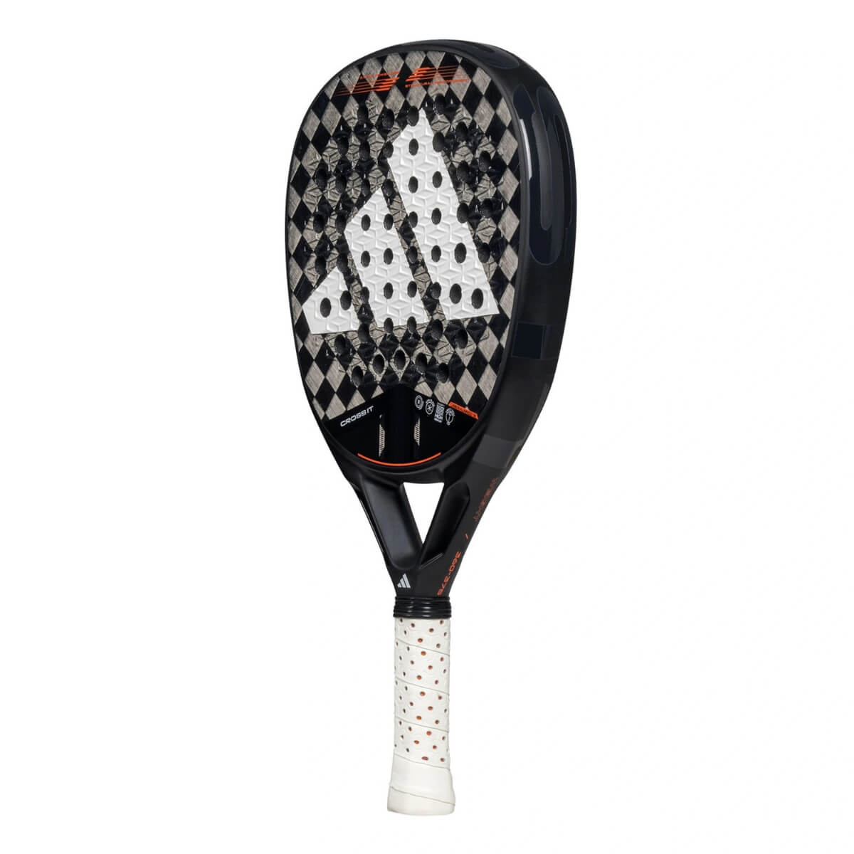 Adidas Cross It 3.4 padel racket zwart met wit logo adidas schuin vooraanzicht