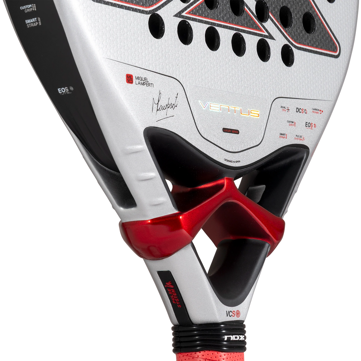 Detail kader grijs padel racket Nox Ventus Control 3k 2027 by Miguel Lamperti
