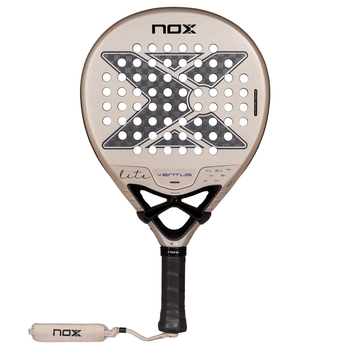 Vooraanzicht bronzen padel racket Nox Ventus Light 12k 2027