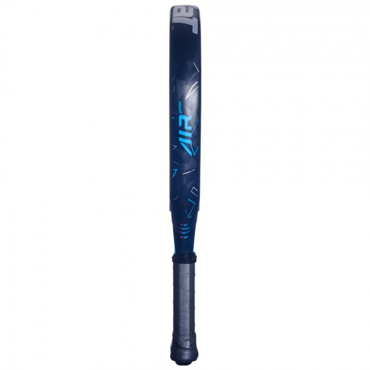 Babolat Air Veron 2.5 2025 blauwe padelracket met diamantvormig blad en witte en zilveren accenten zijaanzicht