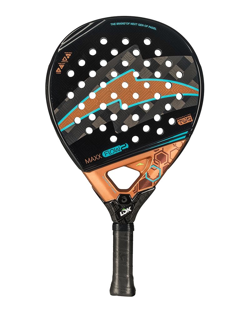 Vooraanzicht Lok Maxx Flow Gen 2 | Zwart Rond padelracket met 18K Carbon