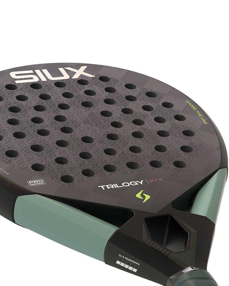 Detail slagoppervlak Siux Trilogy Pro 2026 Black – Controle Padelracket | 24K Carbon