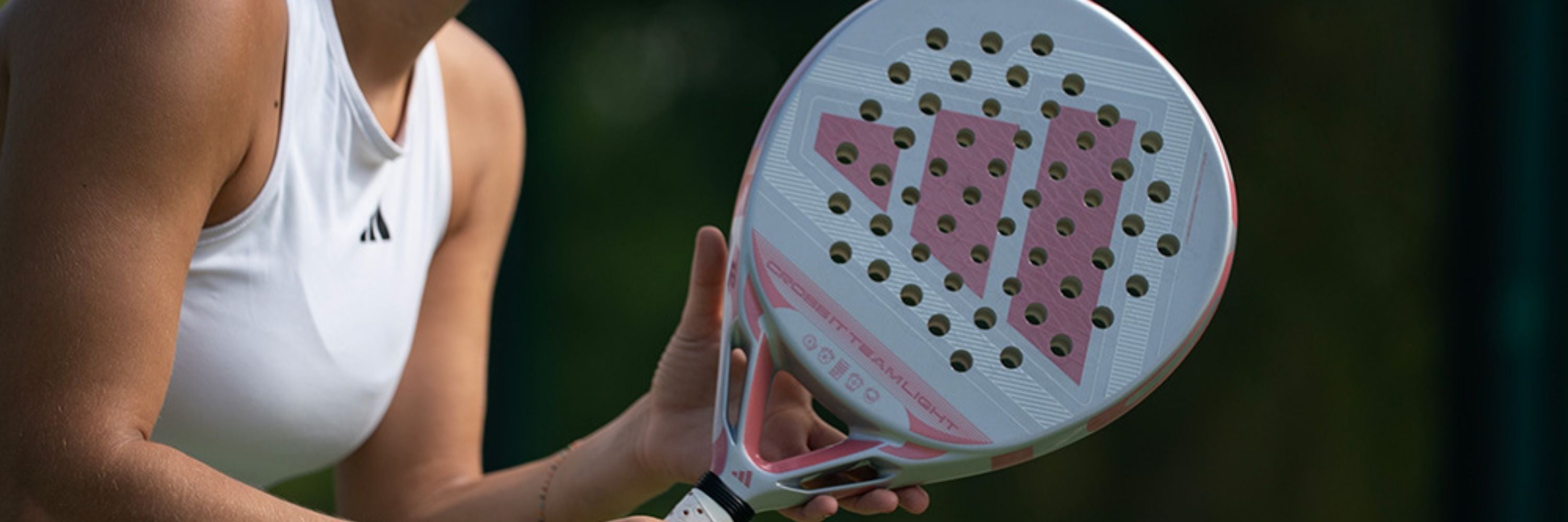Padel racket Cross It Team Light, wit met roze accenten
