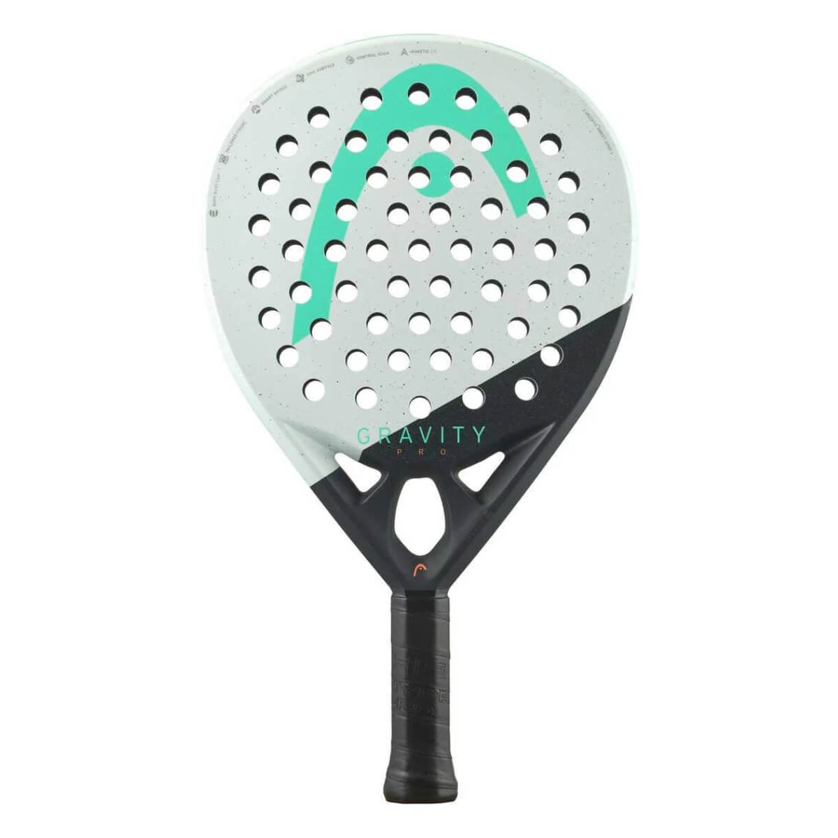 Head Gravity Pro padel racket zwart wit vooraanzicht