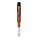 Zwart padel racket met oranje aap logo Mono Fuerte orange zijaanzicht