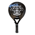 Zwart padel racket met zilveren aap logo Mono Fuerte Silver vooraanzicht