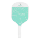 Vooraanzicht wit met lichtblauw pickleball racket met wit logo Osaka