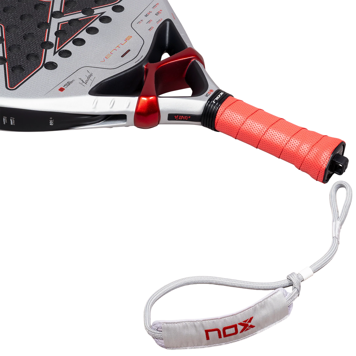 Rood handvat grijs padel racket Nox Ventus Control 3k 2027 by Miguel Lamperti