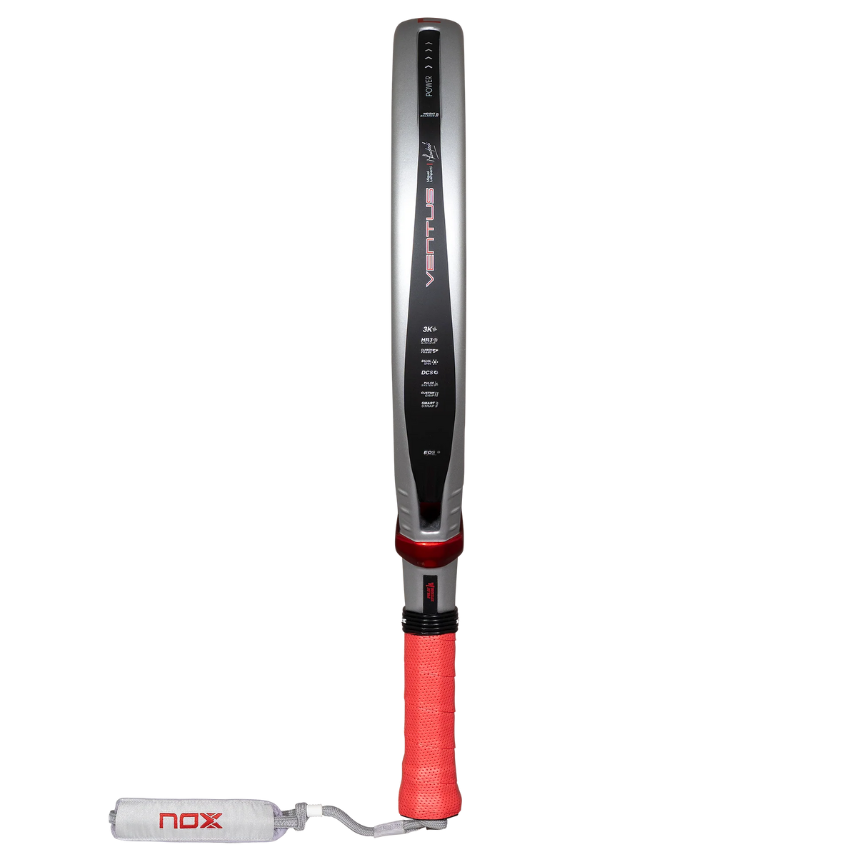 Zijaanzicht grijs padel racket Nox Ventus Control 3k 2027 by Miguel Lamperti