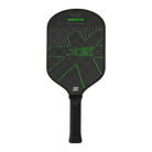 Vooraanzicht zwart pcikleball racket met groen logo Osaka
