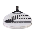 Bovenaanzicht witte Bullpadel Vertex Jr Boy 2026 padel racket met zwart logo.