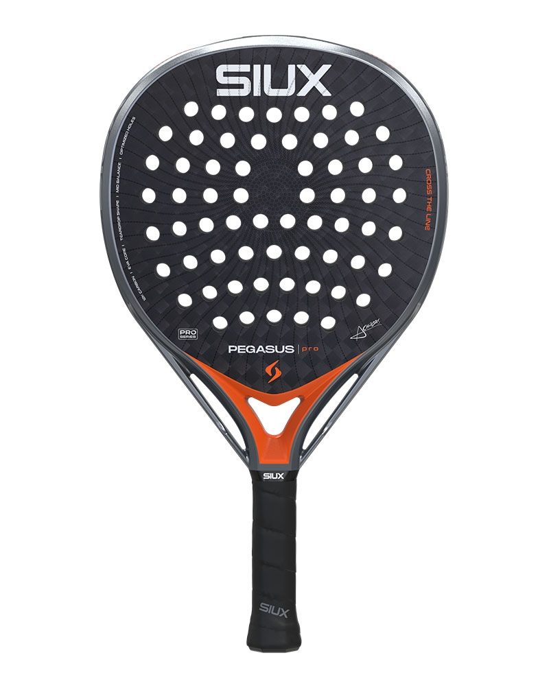 Vooraanzicht Siux Pegasus Pro 2026 Lava Orange | Professioneel padelracket met 12K Carbon, EVA Pro-kern en 3D-textuur. 