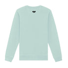 Carribean blue sweater met zwart logo pace centraal boven achterkant