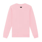 Roze sweater met zwart logo pace centraal bovenaan op de achterzijde